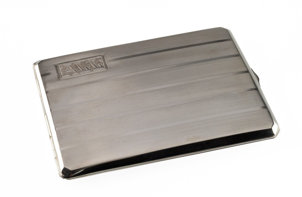 Sterling Silver Vintage Cigarette Case 4" x 3" 93 grams with Monogram
