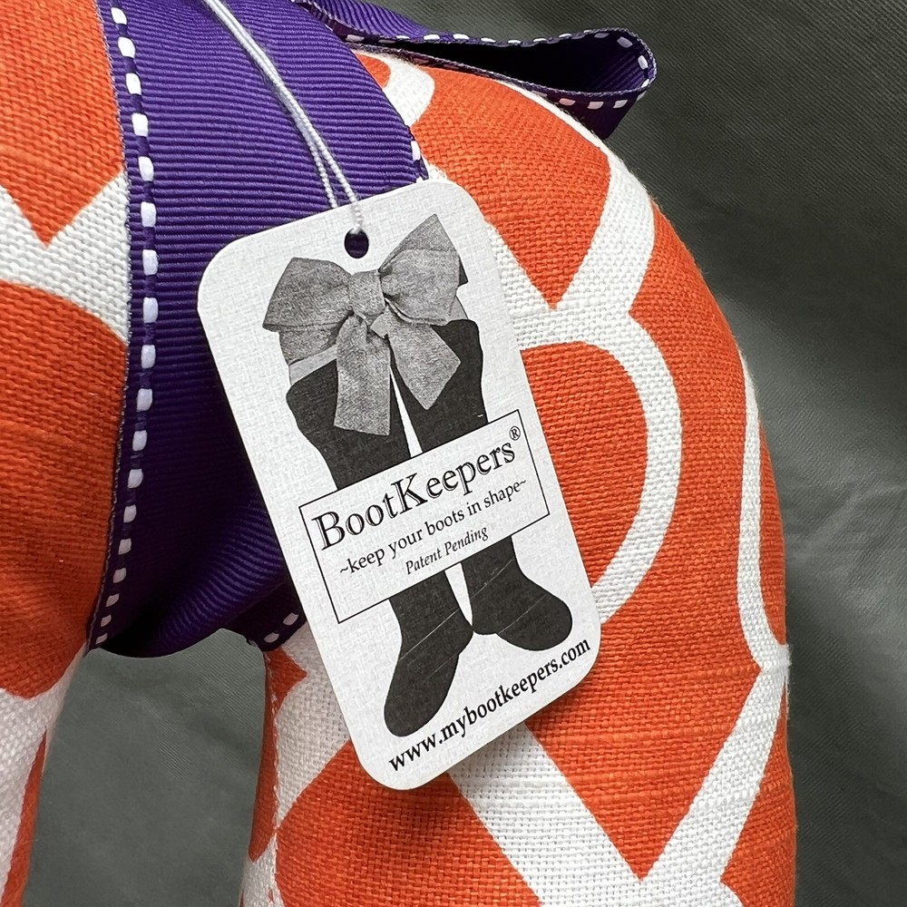 BootKeepers Organization Orange White Purple Bow Clemson Shoe Inserts Shape 20"