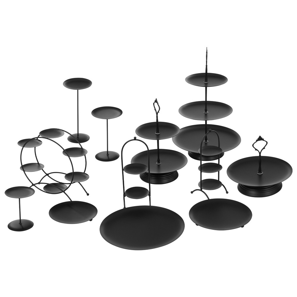 12-Piece Round Dessert Display Stand Set for Cakes, Cupcakes & Snacks