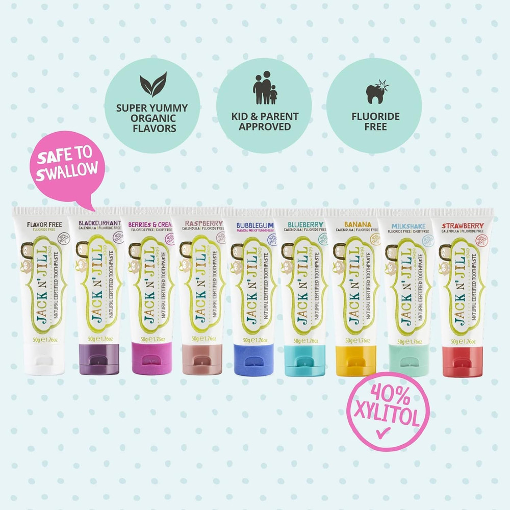 Jack N' Jill Natural Toddler Toothpaste - Fluoride Free Training Toothpaste for