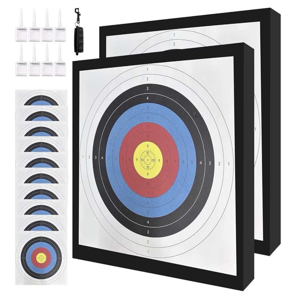 2PCS 20” EVA Archery Target Block w/ Papers, Pins & Arrow Puller