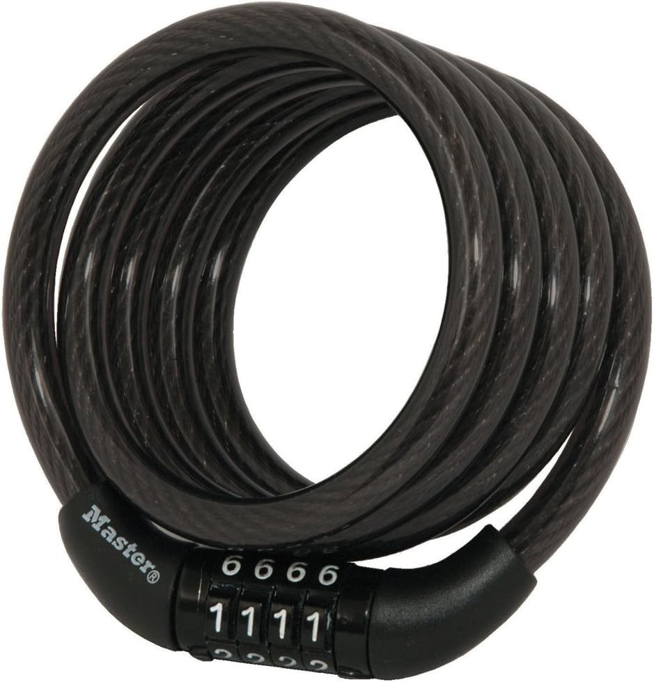 Master Lock Bike Cable with Combination Black, 8143D 1 Pack, Black