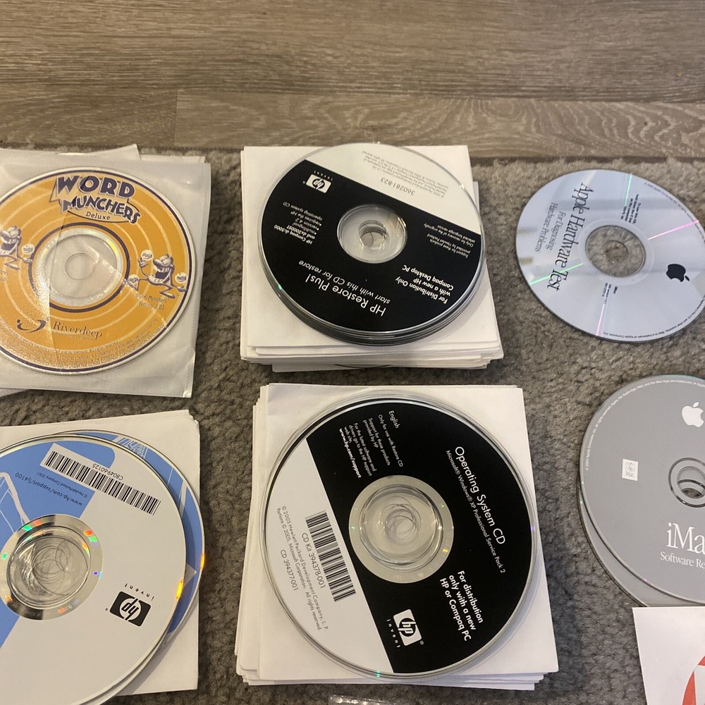 Vintage Computer Software Disc Lot Software Restore Operating Systems Games 250+