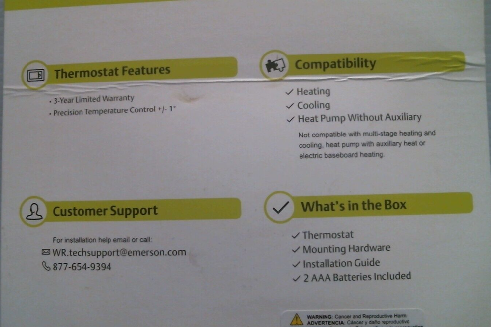 Emerson White Rodgers Non Programmable Single Stage Thermostat (NP110) FS