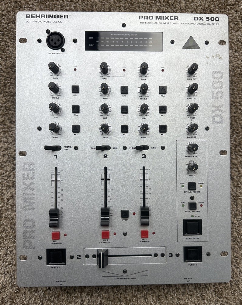 Behringer DX-500 Pro Mixer 12 Second Digital Sampler w/ Power Cord - Powers On