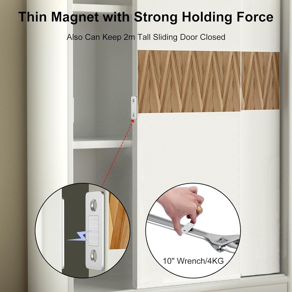 4-Pack Magnetic Door Latch - Easy Adhesive Installation for Cabinets