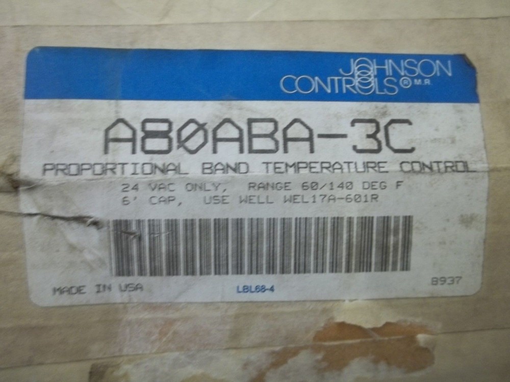JOHNSON CONTROLS A80ABA-3C PROPORTIONAL BAND TEMPERATURE CONTROL NSMP