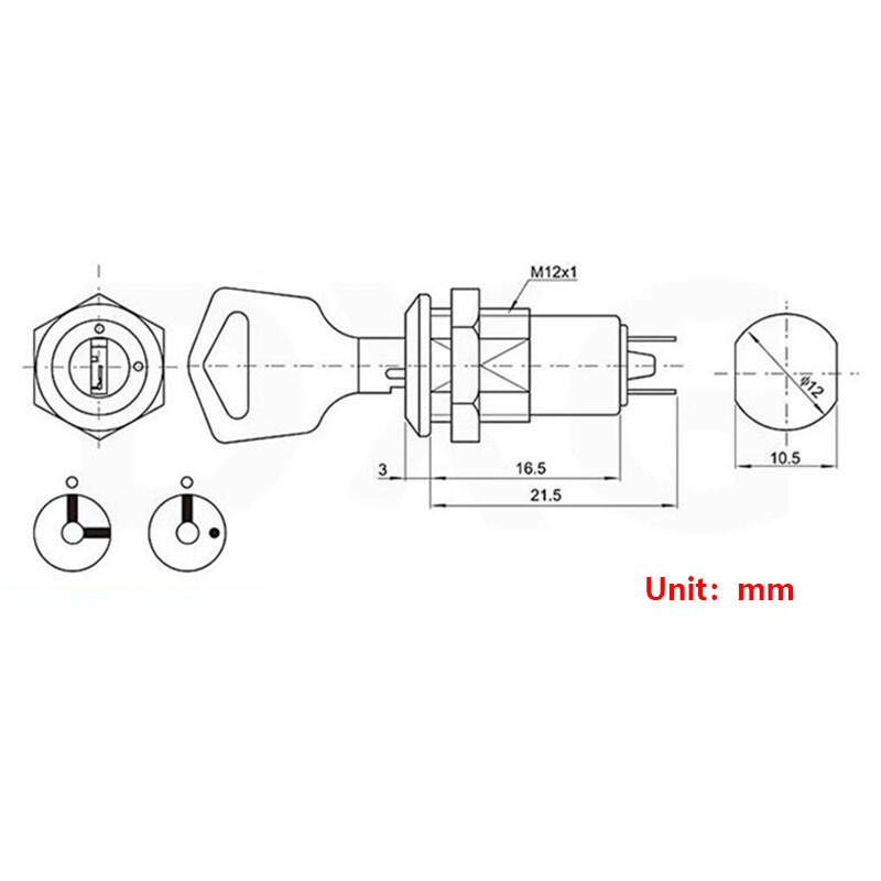 S1203 Security Power Locks Phone Lock Electronic Key Switch Lock W/out Wire+Keys