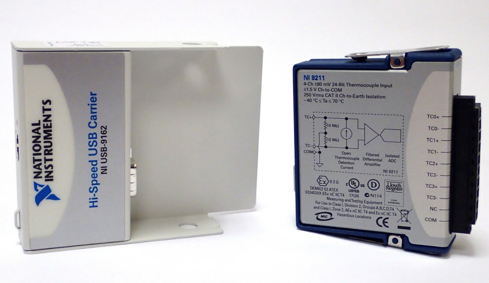 NATIONAL INSTRUMENTS USB-9162 CompactDAQ CHASSIS w NI 9211 TEMP INPUT MOD TESTED