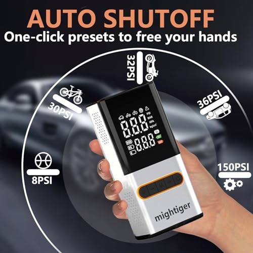 Tire Inflator Portable Air Compressor Cordless Mini Automatic Air Pump Silver