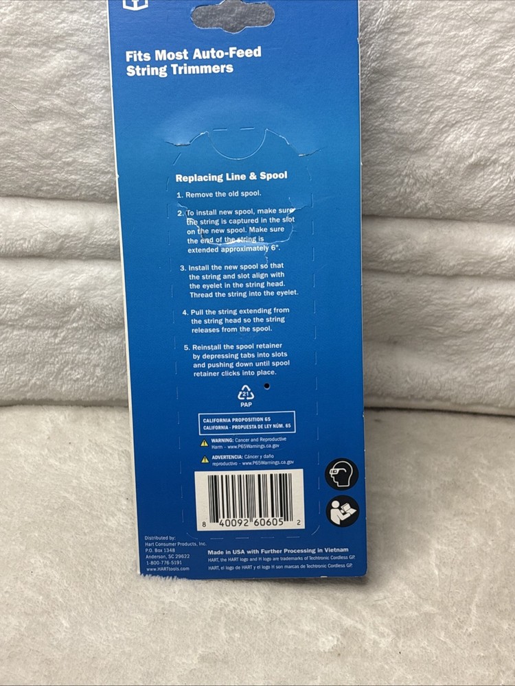 HART .080 Line and Spool 4 Pack Fits Most Auto Feed String Trimmers Replacement