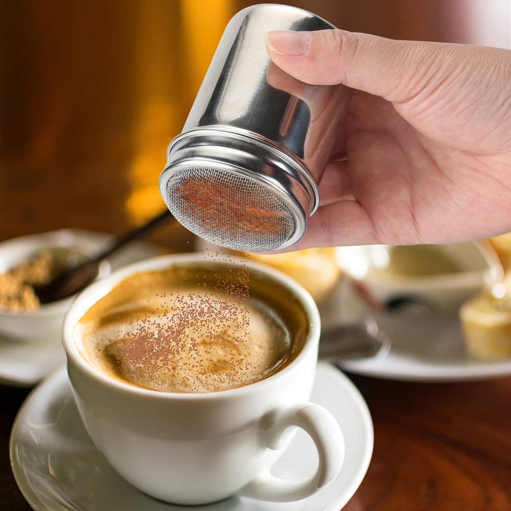 Accmor Powdered Sugar Shaker Duster, Cinnamon Flour 6 Ounce, Silver