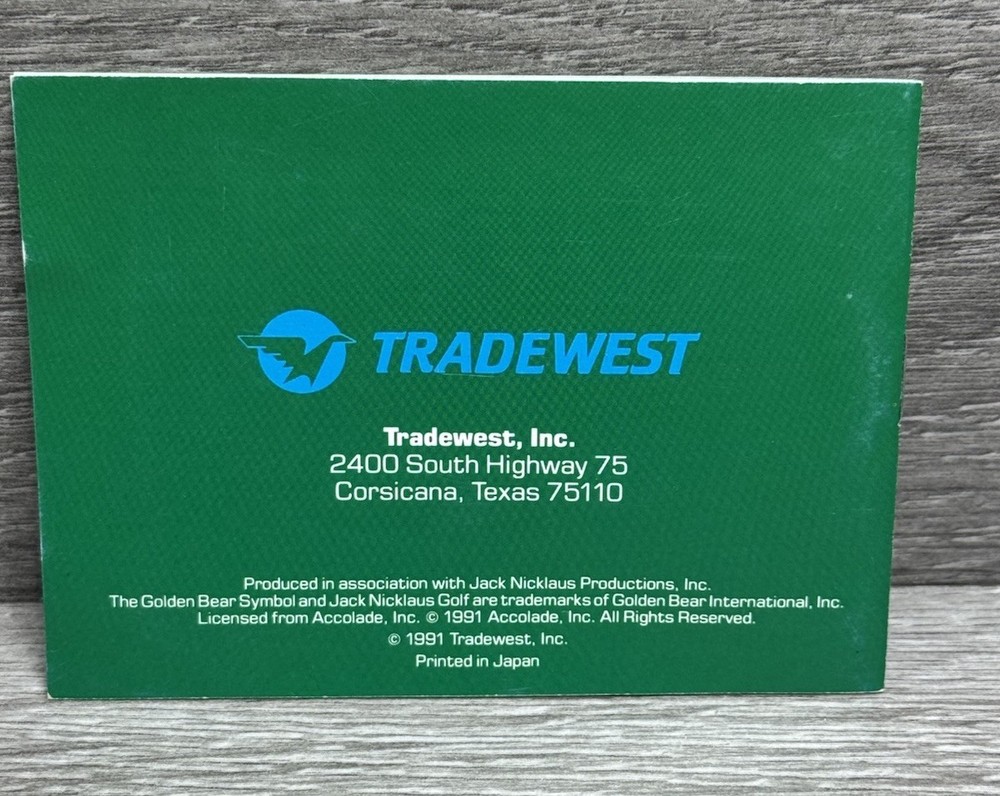 Jack Nicholson Nintendo Gameboy Manual ONLY