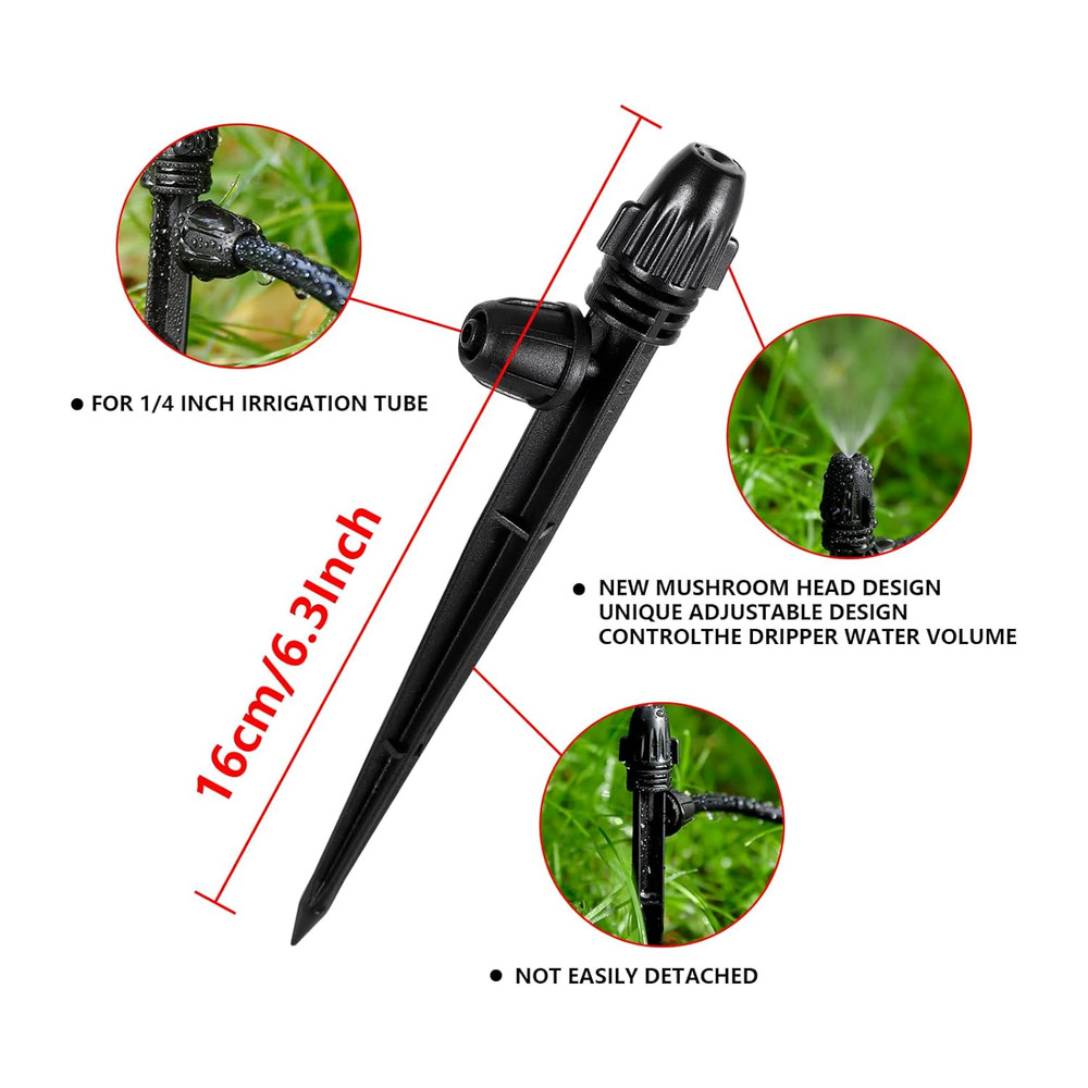 20 Pcs Drip Irrigation Misting Spray Emitters,360 Degree Adjustable Atomizing No