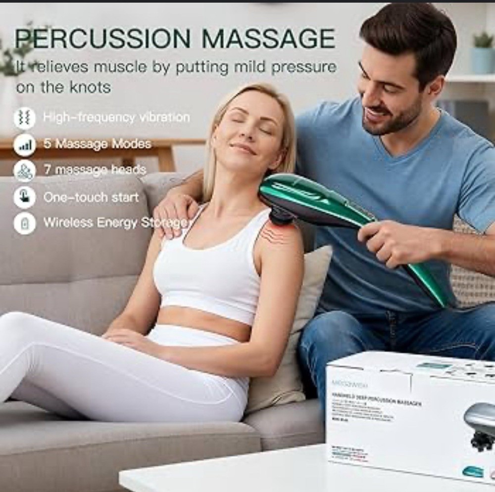 MEGAWISE Handheld Deep Tissue Percussion Massager Pink Open Box