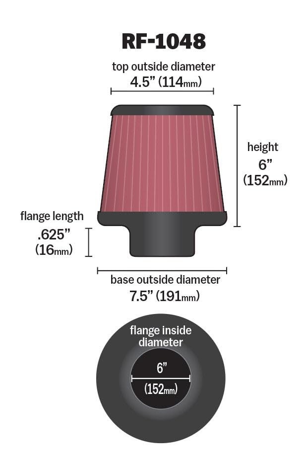 High-Flow Original Lifetime Universal Clamp-On: High Performance, Air Filter