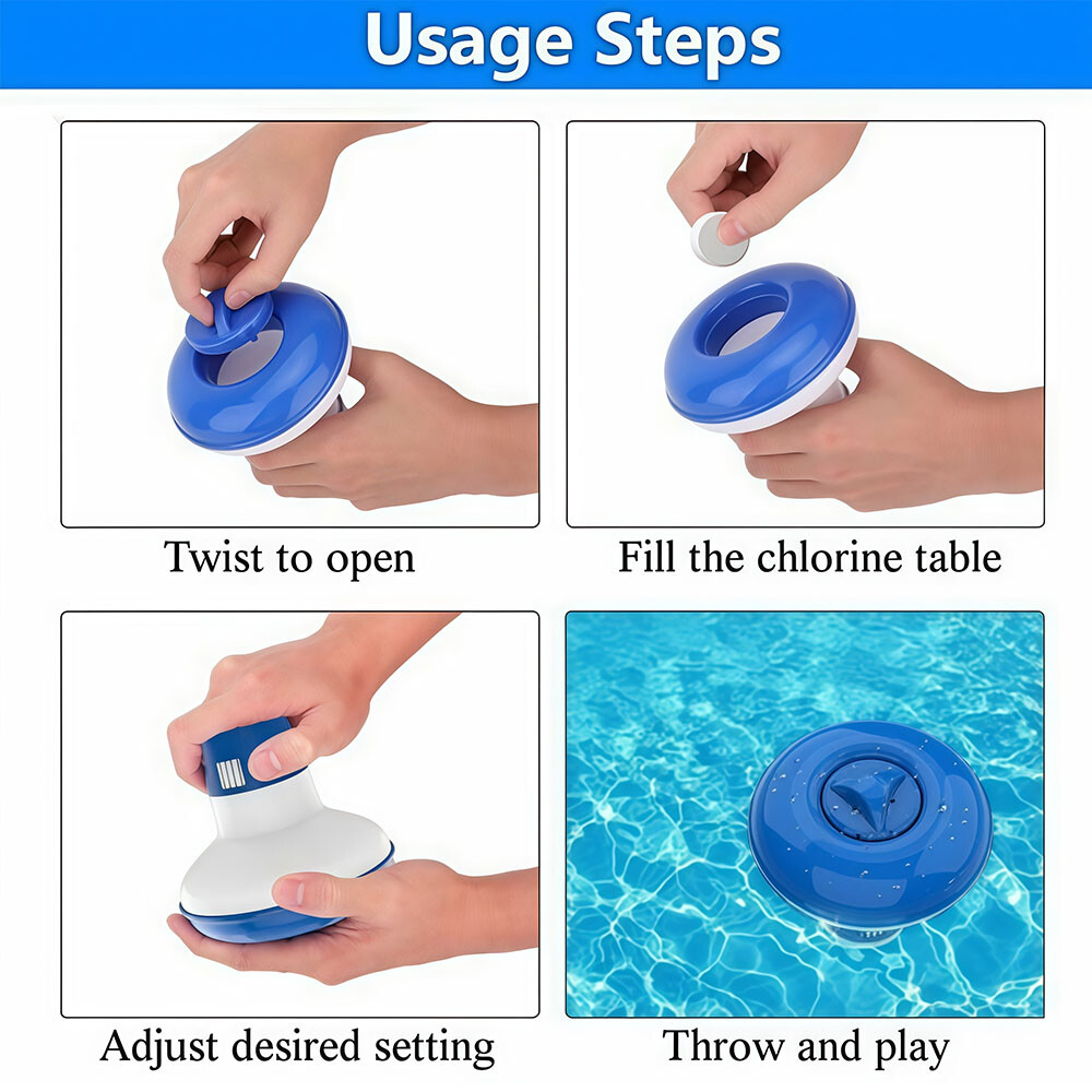 ABS Pool Chlorine Dispenser 1.5" Tablet Holder,Durable & Floatable Design