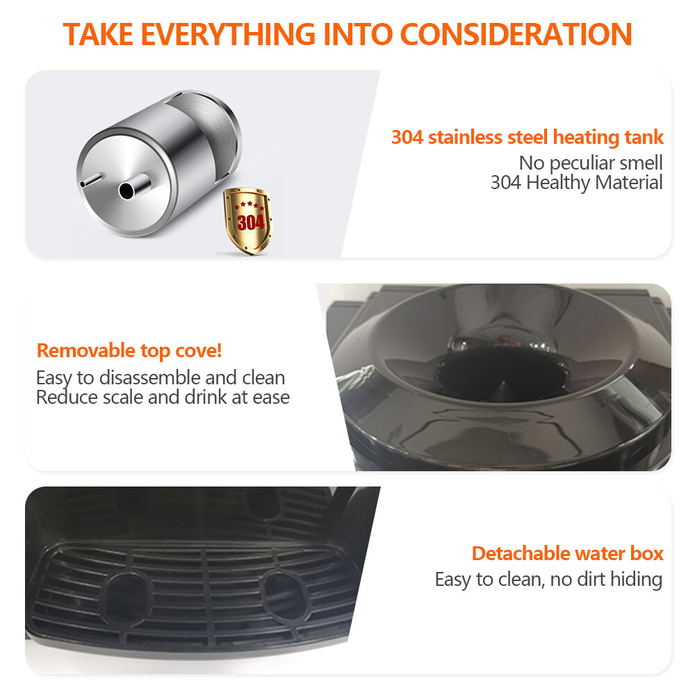 3-5 Gallon Hot & Cold Water Cooler Dispenser Top Loading with Storage Cabinet