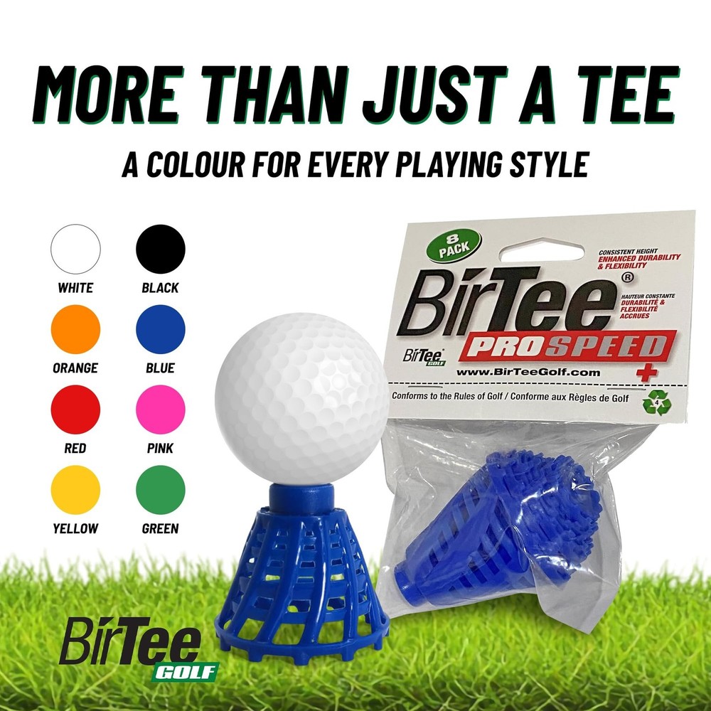 BirTee Golf Tees - PRO Speed Plus with Flexibility & Durability - 8 Pack. Ind...