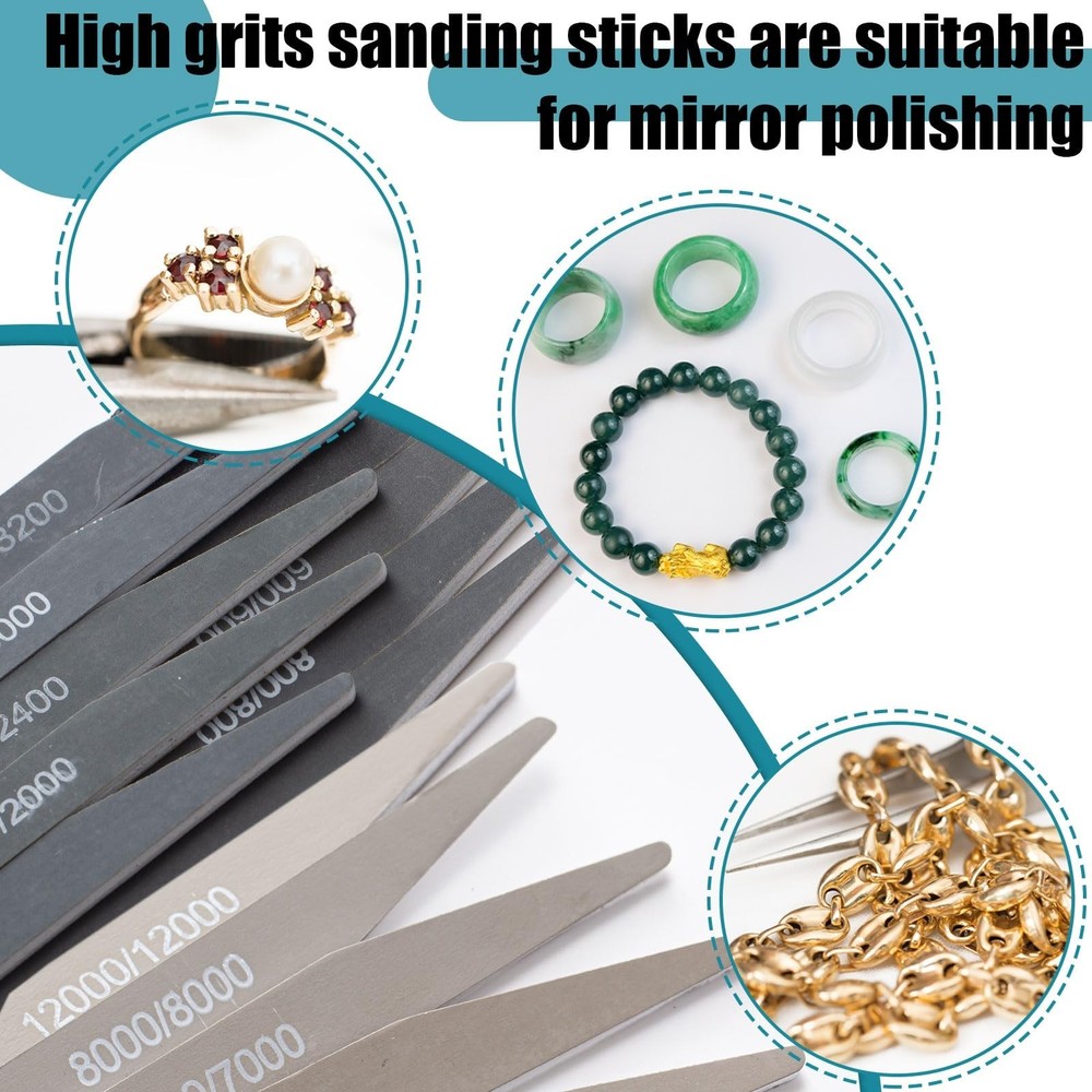 Sanding Sticks 20 Pcs Double Angle Polishing Tools Assorted Grits for Model Craf