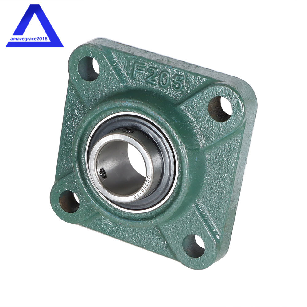 2 Pack UCF205-16 1" Bore Solid Base Pillow Block Flange Mounted Bearing 4 Bolt