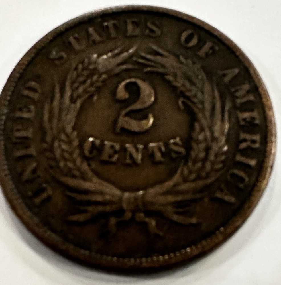1864 two cent piece large motto LME