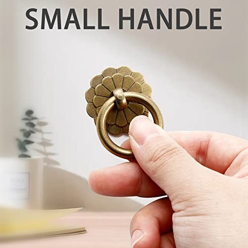 6Pcs Antique Brass Pulls Vintage Cabinet Small Pulls Knobs Handles for Drawer...