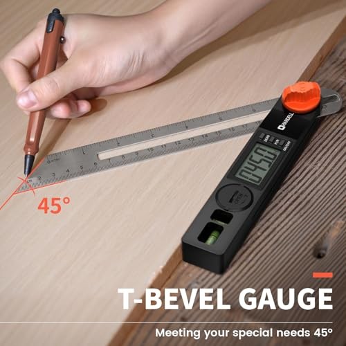 Digital Angle Finder, 8 inch 230mm T-Bevel Protractor Ruler, Horizontal