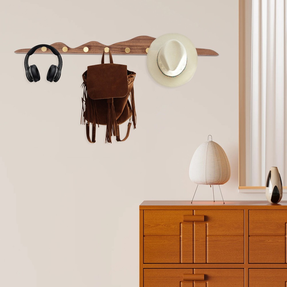Creative Mountain-Shaped Coat Hooks for Wall Decoration with 8 Hooks