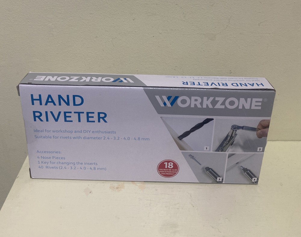 WorkZone Hand Riveter - Ideal For Workshop Rivets With Diameter 2.4 to 4.8mm
