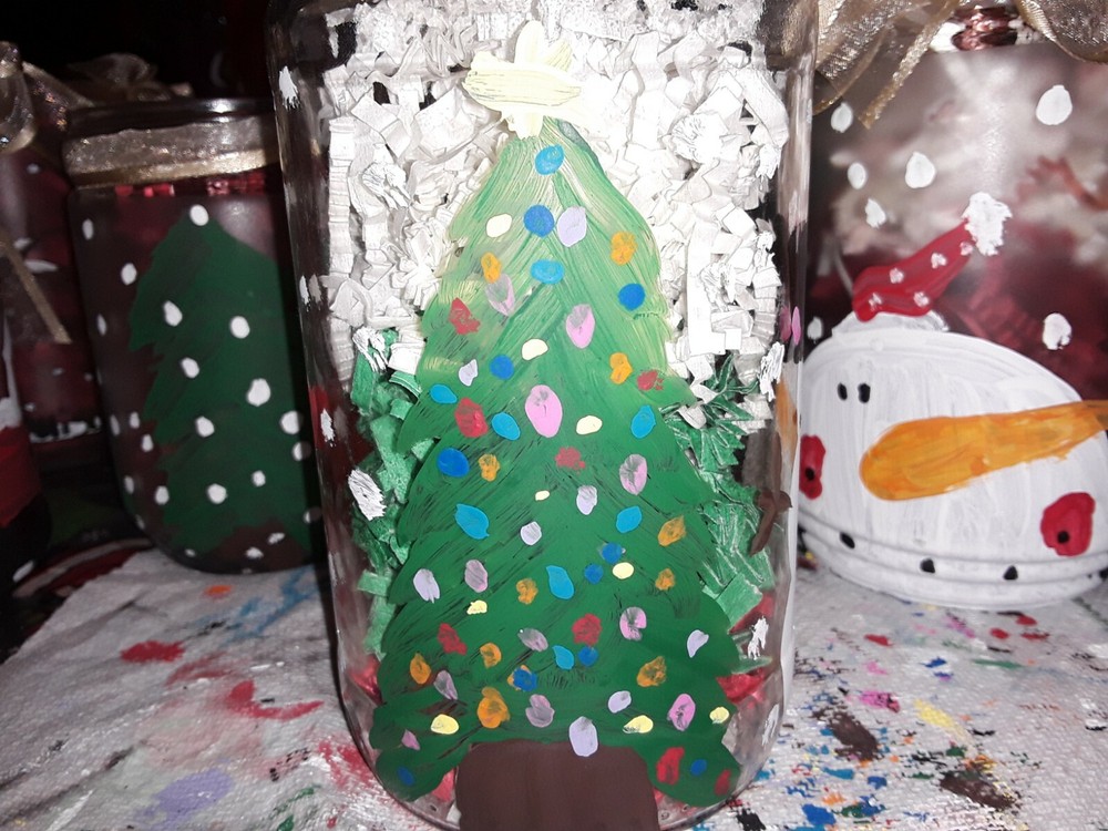 Hand Painted Glass Jars