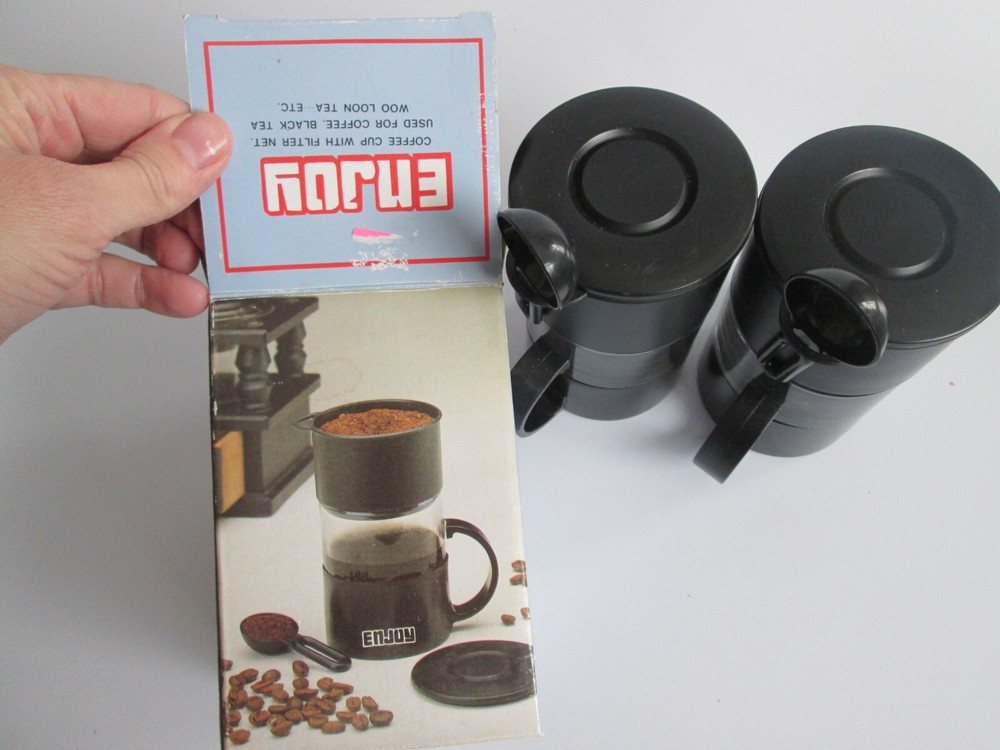 Set 2 Personal Coffee Tea Maker by Enjoy Coffee Cup Filter Net Single Serving