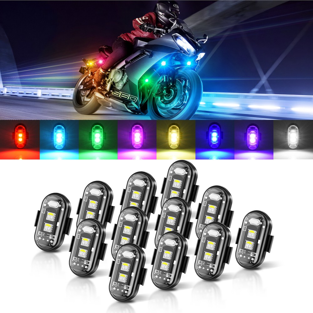 Wireless LED Strobe Lights, 12 Pcs USB Rechargeable Warning Lamp, Anti-Collision