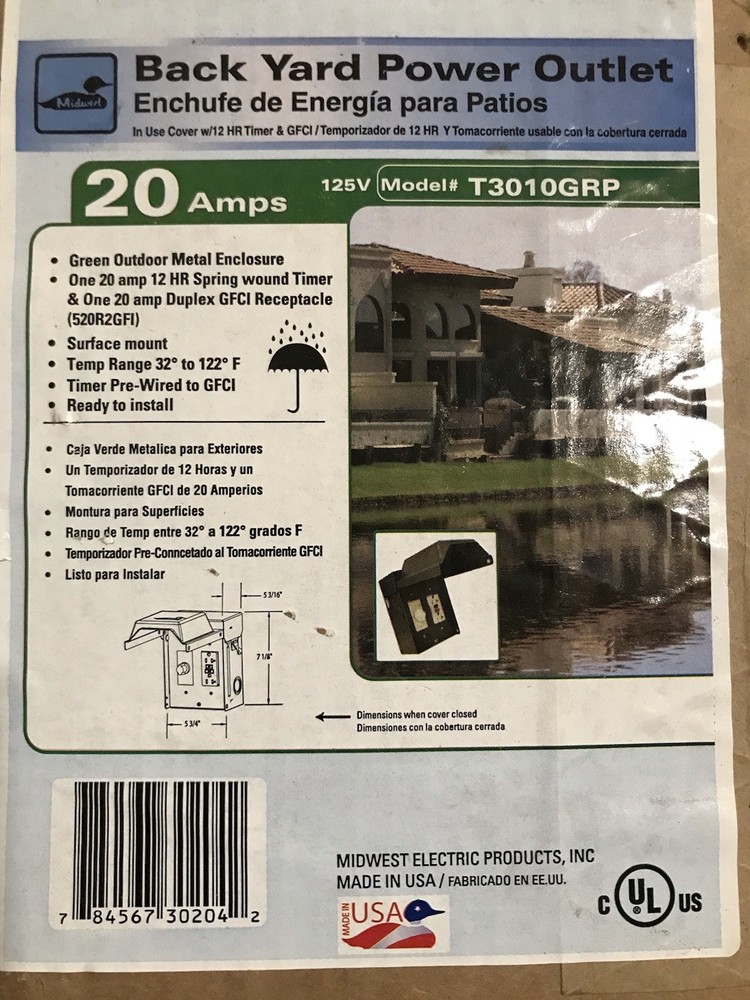 20 Amp Back Yard Power Outlet