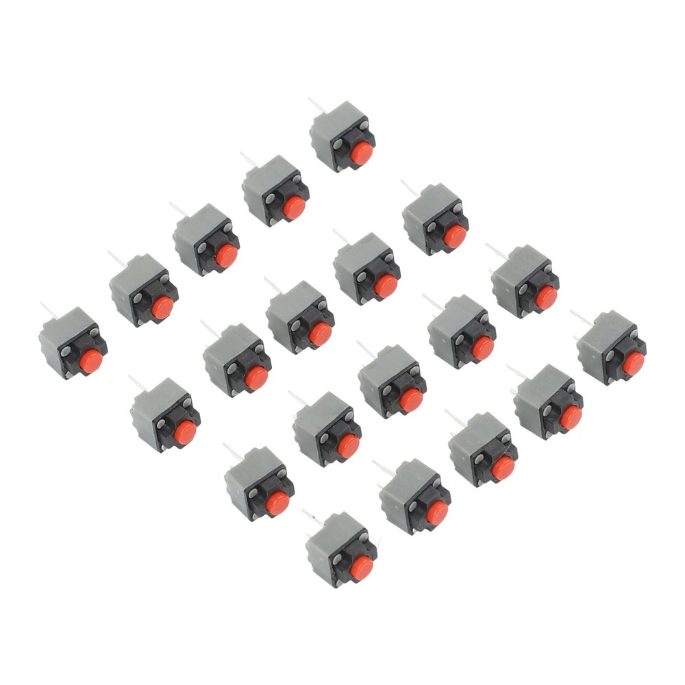 20 Red Buttons Mouse Micro Switch 2 Pin for Home Appliances Replacement