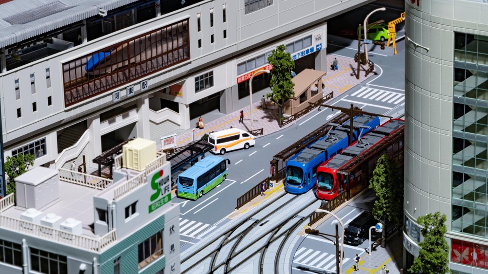 N gauge unitram road plate intersection inside 41-101