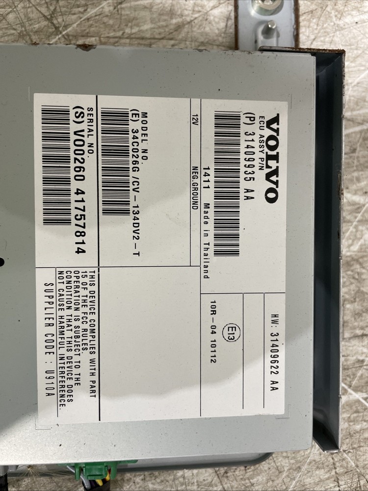 2014 VOLVO V40 AUDIO AMP AMPLIFIER 31409935AA