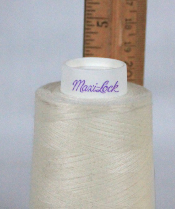2 MAXI-LOCK ALL-PURPOSE 100% POLYESTER SERGER THREAD~3000 YD CONE EGG SHELL NEW