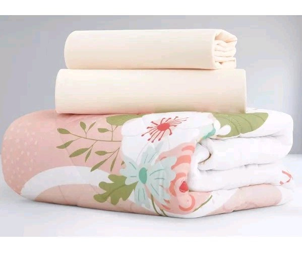 Toddler Rainbow Organic Bedding Set Comforter,Fitted Sheet & Pillowcase