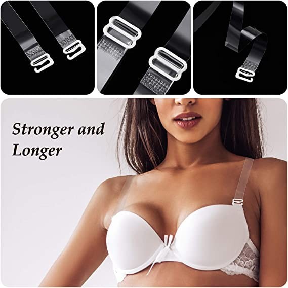 GUKOY Clear Bra Strap Invisible Adjustable Shoulder Strap, 4 15MM,