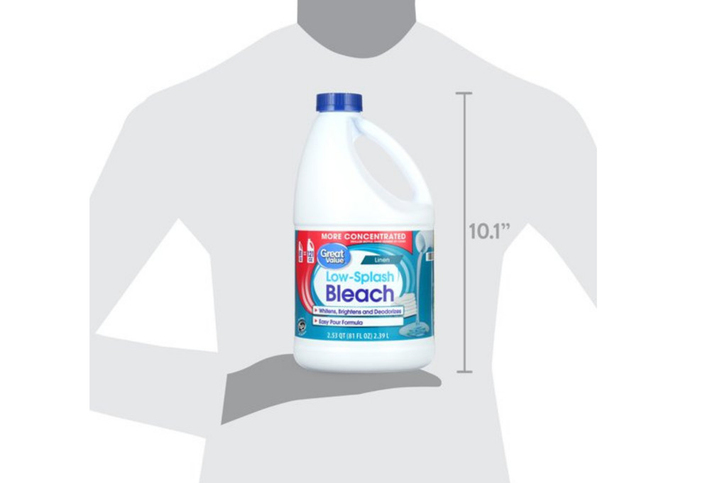 Great Value Low-Splash Bleach, Linen, 81 fl oz (3 pack)