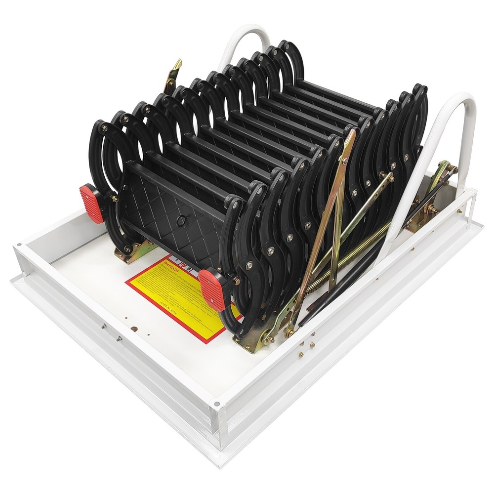 Attic Ceiling Ladder 10 ft Ceiling Mounted Folding Stairs Pull Down Ladder Black