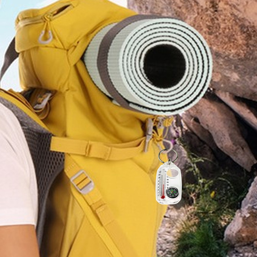 Keychain Compass Thermometer Camping Skiing Hiking pretty good