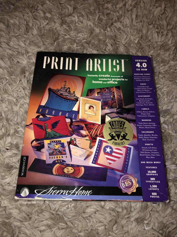 Print Artist 4.0 Gold PC CD ROM B509