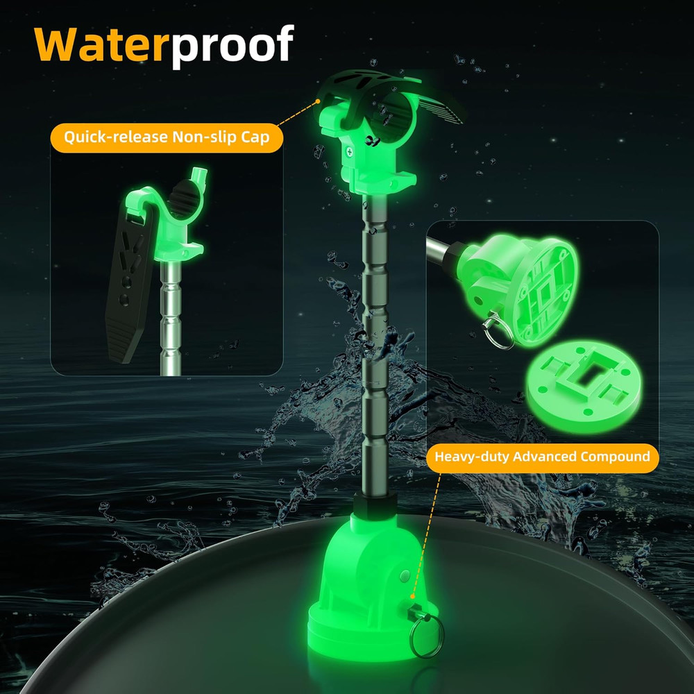 Trolling Motor Stabilizer Glow in the Dark Support Mount, with Extra Adjustable