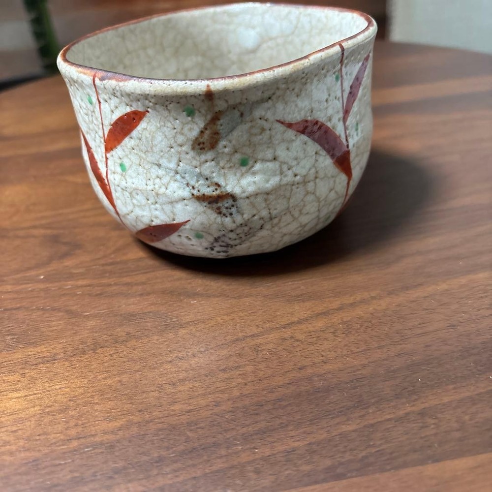 Tea Utensils Cracked glaze with leaf pattern