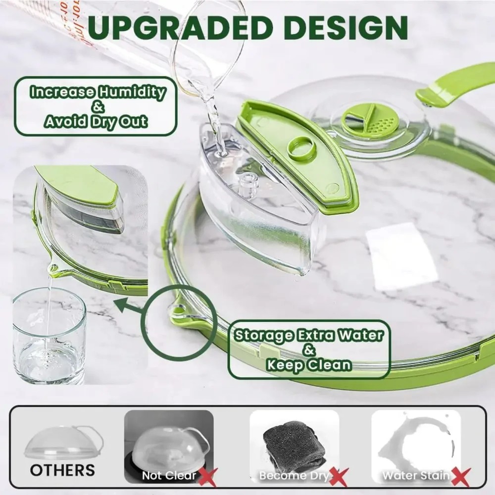 Clear Microwave Splatter Cover with Handle & Steamer Plate Kitchen Tool