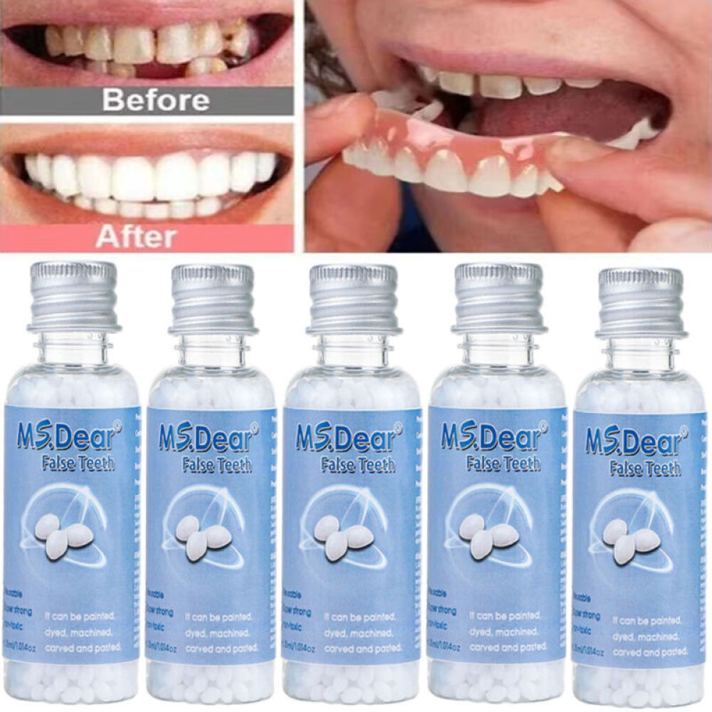 5x Resin False Teeth Solid Glue Temporary Tooth Repair Moldable Teeth Gap Filler