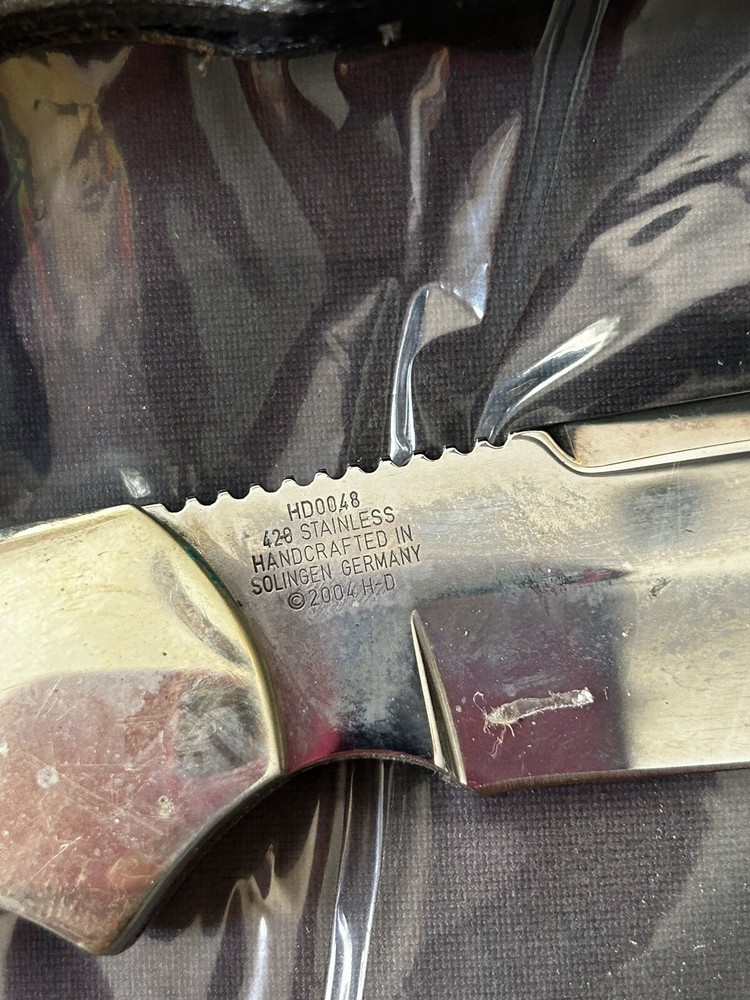 Harley Davidson Fixed Blade Knife HD0048 Solingen Blade Stag Handle 2004