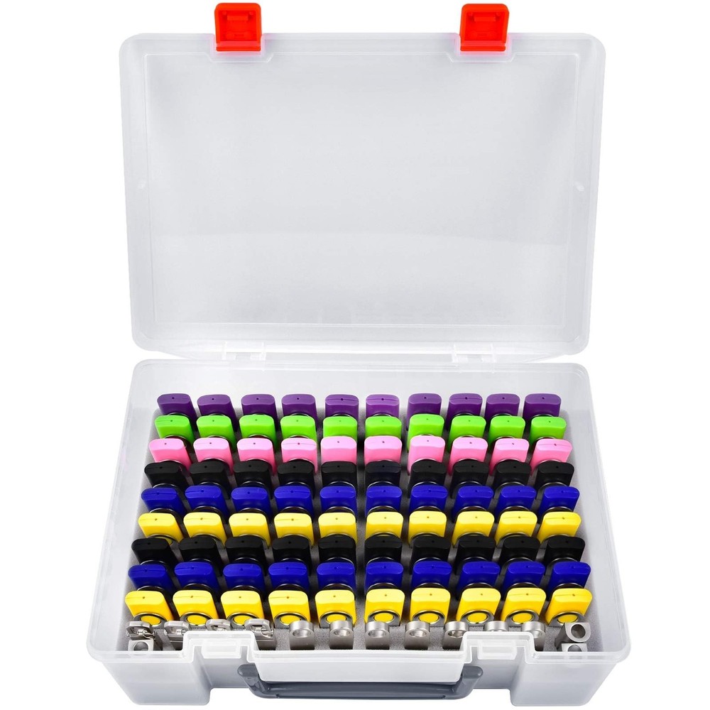 104-Compartment Flash Drive Case - USB Memory Stick & SD Card Organizer, White